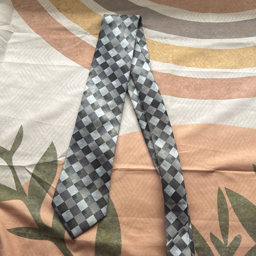 3/$10 Pierre Cardin Black and Gray Geometric Ties